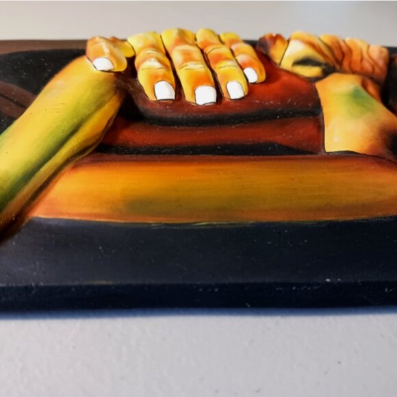 Tile Sculpture Ceramic Pottery Los Amantes Oswaldo Guayasamin Ecuador 3D Modern - Picture 9 of 13